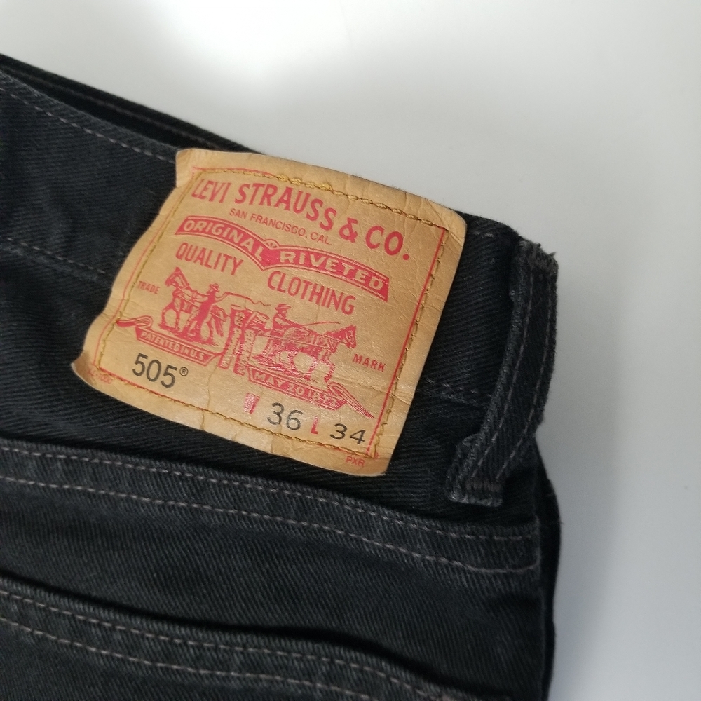 Levi's 505 Men's Black W36 L34 - Picture 7 of 11